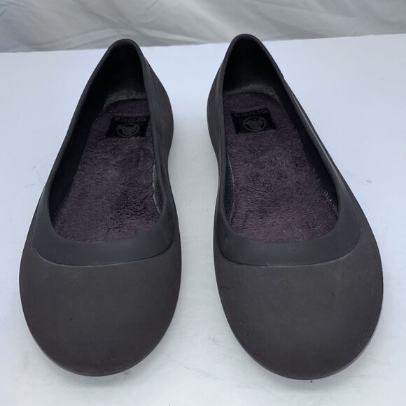 Crocs Shoes Womens 10 Mammoth Lined Casual Slip On Ballet Flats 12456 Brown - Picture 3 of 7